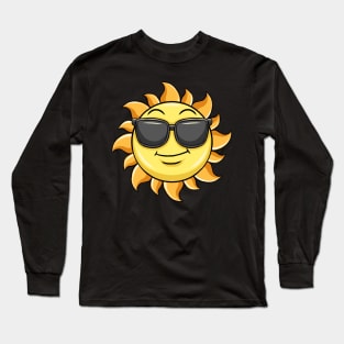 Sun Wearing Sunglasses Summer Beach Long Sleeve T-Shirt